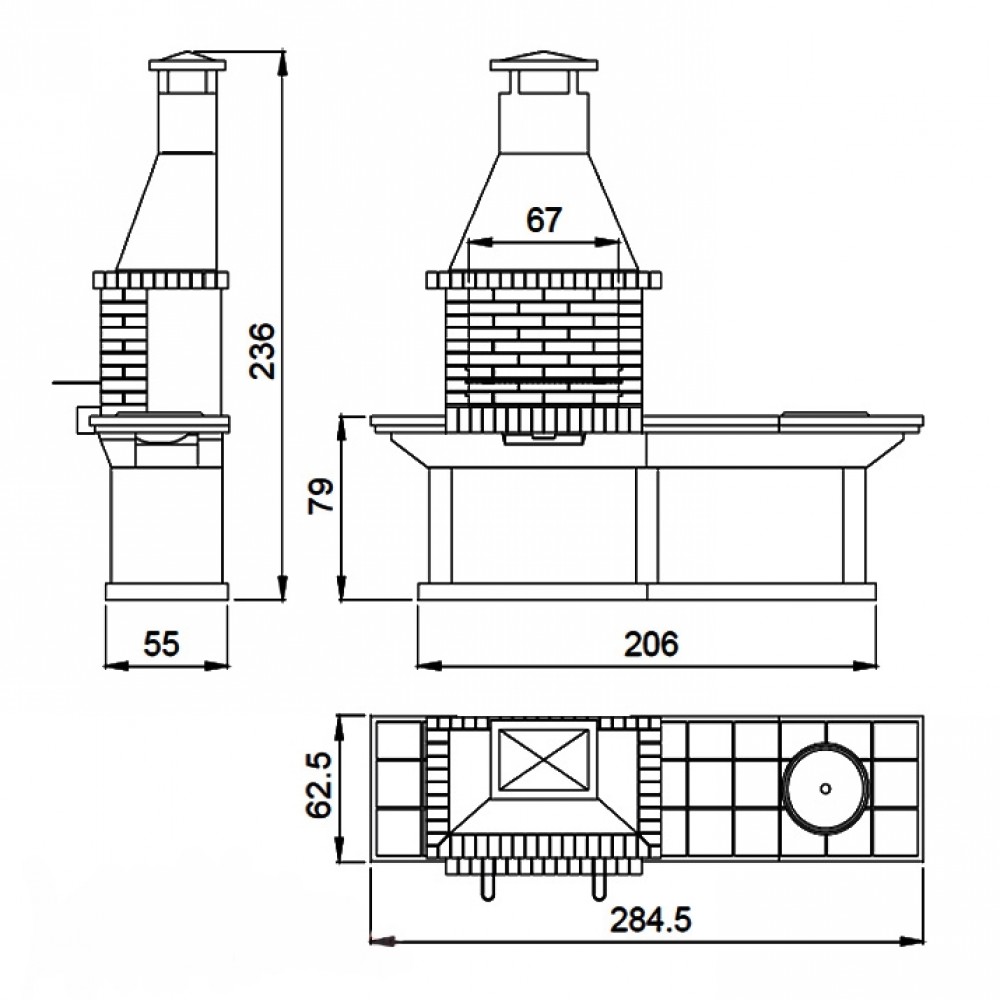 Размеры чертежи мангал с печкой