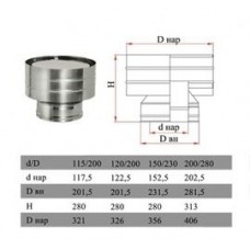 ДЫМОК Дефлектор ДМК ЛЮКС с изол 321/439 0,5мм D180/260