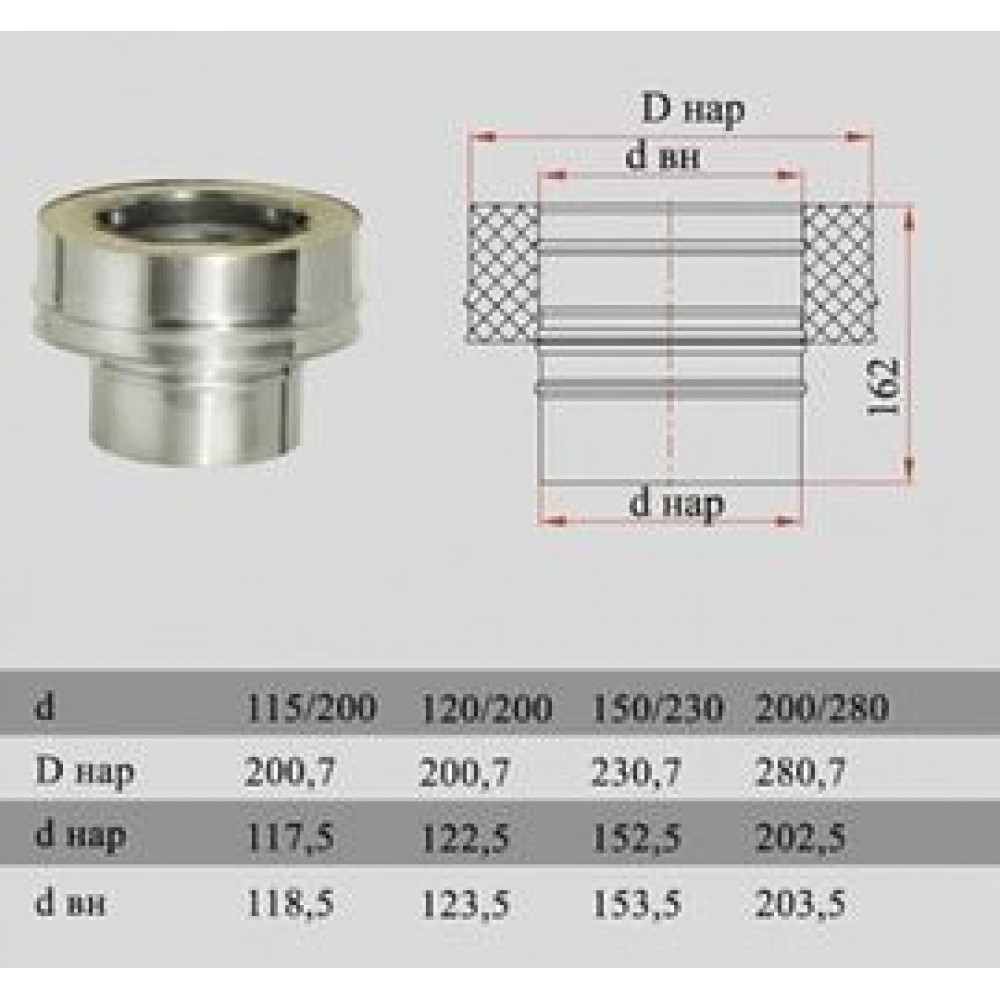 ДЫМОК Переходник ДМК с D200 на D200/280