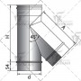 ВУЛКАН Тройник 45° на расш. TRHR d120 зерк.