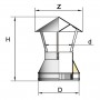 ВУЛКАН Зонт DAH на трубу D160 с изол.50мм нерж321/нерж321