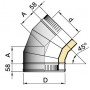 ВУЛКАН Отвод 45° DOTH D160 с изол.50мм нерж321/нерж304